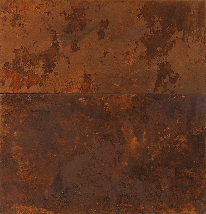 Untitled | 1997/98 | Pigments and oxidation on truck tarpaulin | 115 x 110 cm